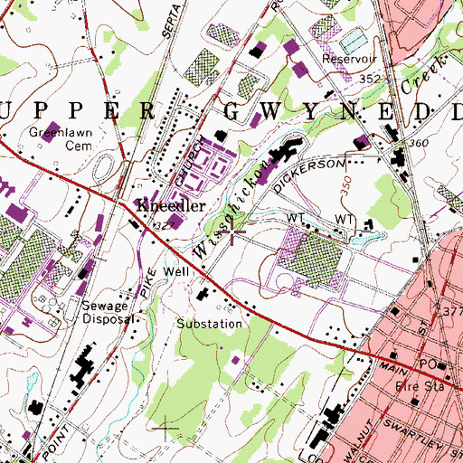 Topographic Map of Chesterbrook Academy, PA