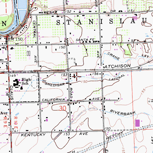 Topographic Map of Snedigar Lateral, CA