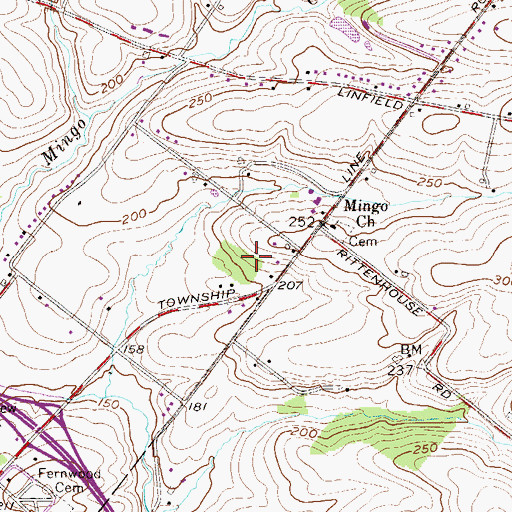 Topographic Map of Chestnut Pointe, PA