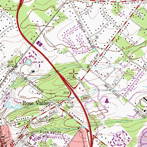 Topographic Map of Cheston-Robbins Park, PA