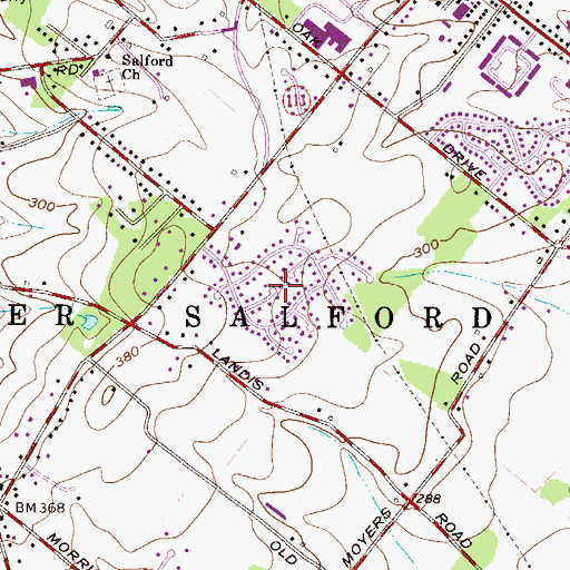 Topographic Map of Cheswyck, PA