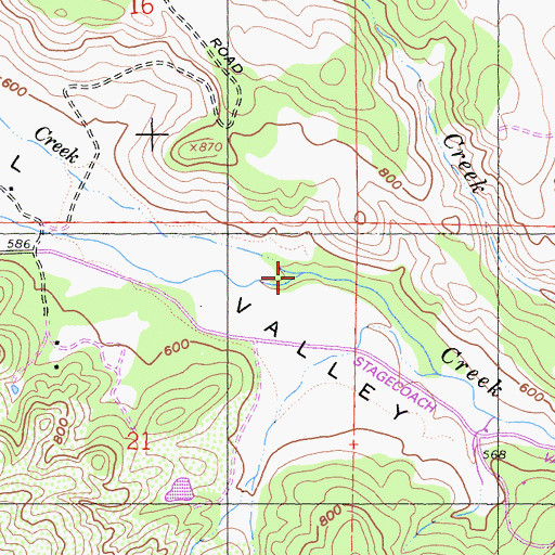 Topographic Map of Snell Creek, CA