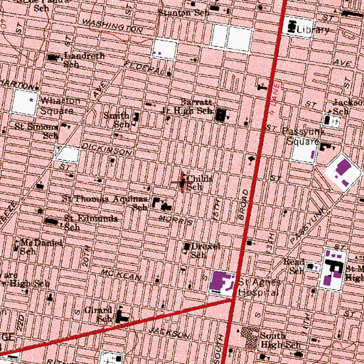 Topographic Map of Childs Elementary School, PA