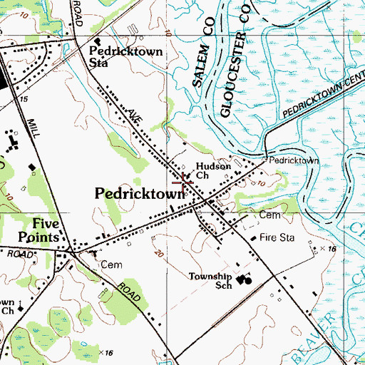 Topographic Map of Oldmans Township Building, NJ