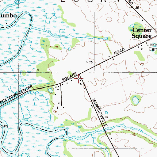 Topographic Map of Pureland Industrial Complex, NJ
