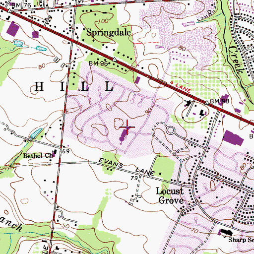 Topographic Map of Richard Stockton Elementary School, NJ