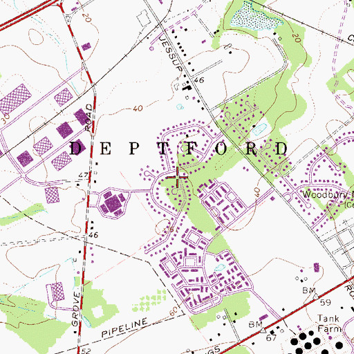 Topographic Map of Sherwood West, NJ