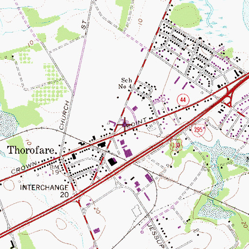 Topographic Map of West Deptford Township Hall, NJ