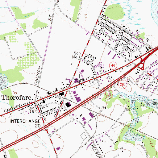 Topographic Map of West Deptford Township Police Department, NJ