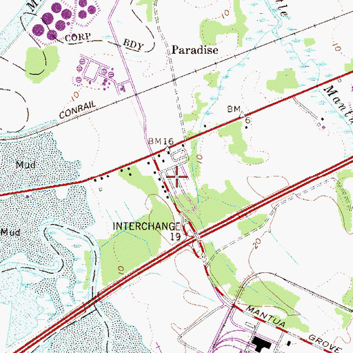 Topographic Map of White Swan Mobile Home Park, NJ