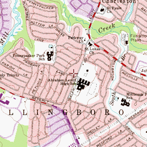 Topographic Map of Willingboro Township Building, NJ