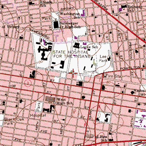 Topographic Map of 46th Street Station, PA