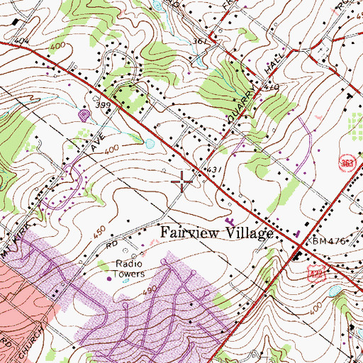 Topographic Map of Abruzzi Estates, PA