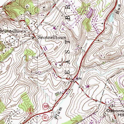 Topographic Map of Allegiance, PA
