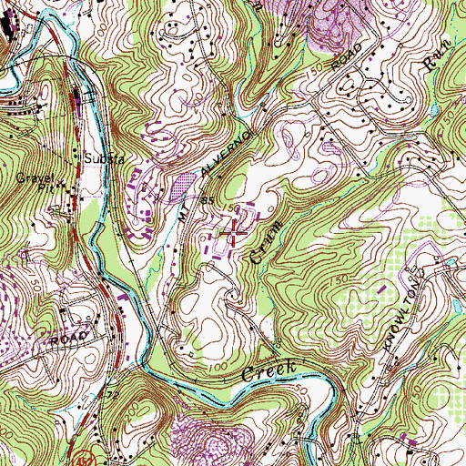 Topographic Map of Alverno Valley Farms, PA