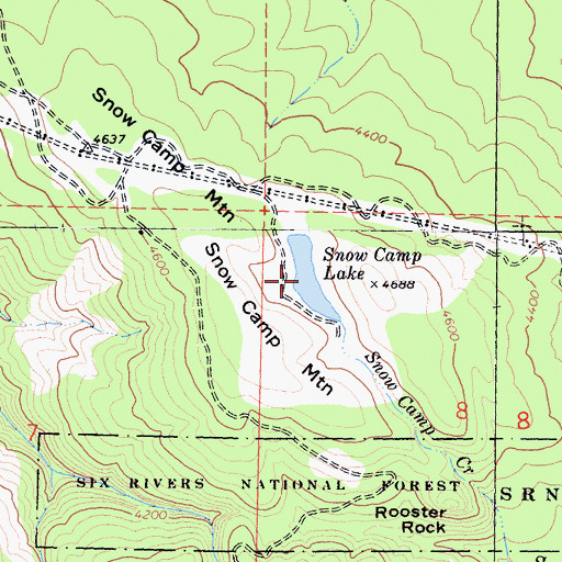 Topographic Map of Snow Camp Lake, CA