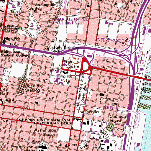 Topographic Map of American College of Physicians, PA