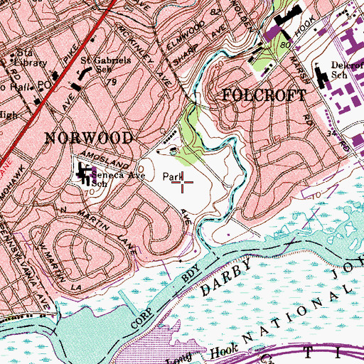 Topographic Map of Amosland Park, PA