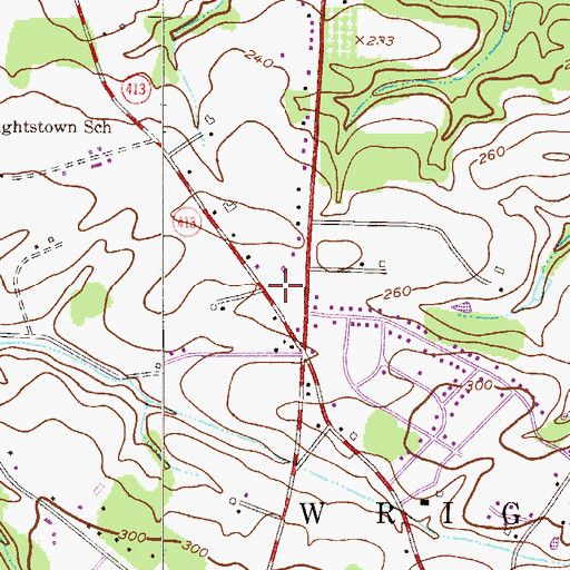 Topographic Map of Anchor Crossing Shopping Center, PA