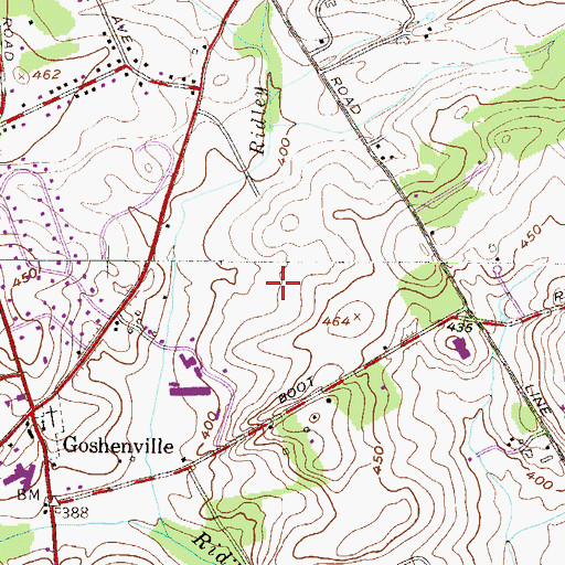 Topographic Map of Applebrook Golf Course, PA