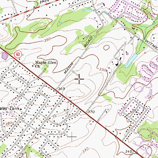Topographic Map of Arbor Glen, PA