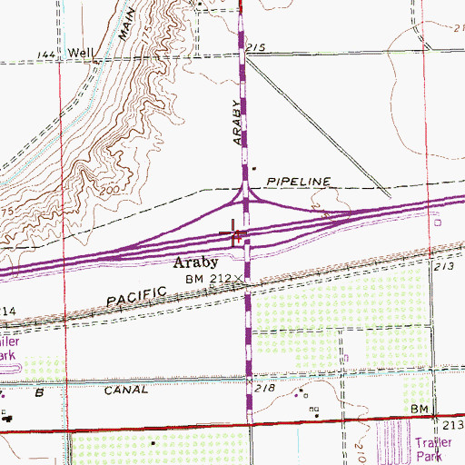 Topographic Map of Araby Road Overpass, AZ