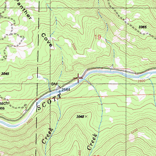 Topographic Map of Snow Creek, CA