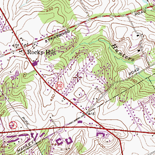 Topographic Map of Ashbridge Farms, PA