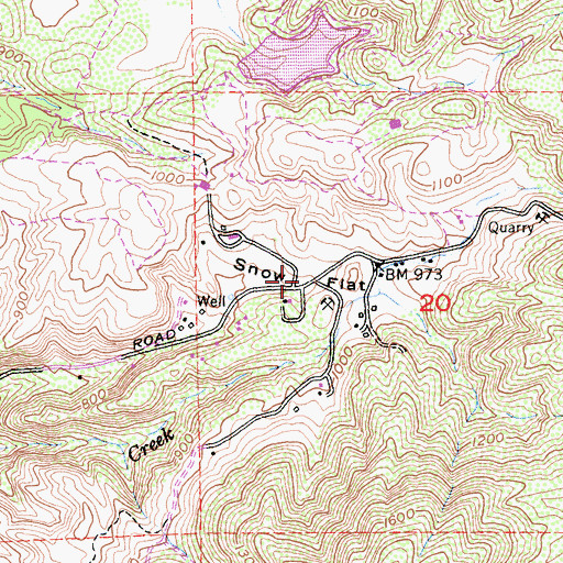 Topographic Map of Snow Flat, CA