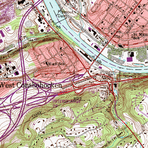 Topographic Map of Ballingomingo Baptist Church, PA