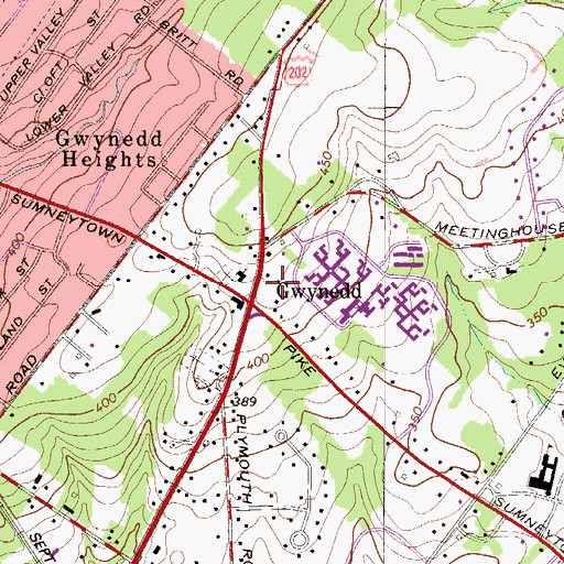 Topographic Map of Gwynedd Post Office, PA