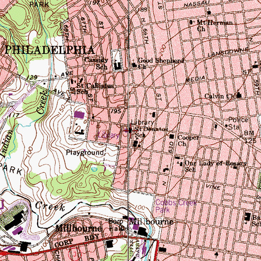 Topographic Map of Haddington Branch Library Free Library of Philadelphia, PA