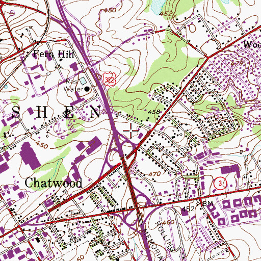 Topographic Map of Hallowell Park, PA