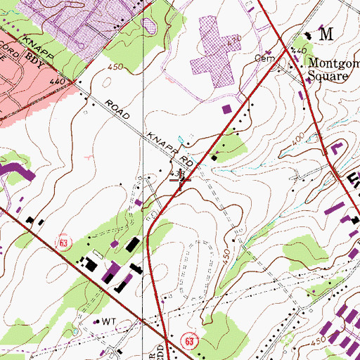 Topographic Map of Hampton Green, PA