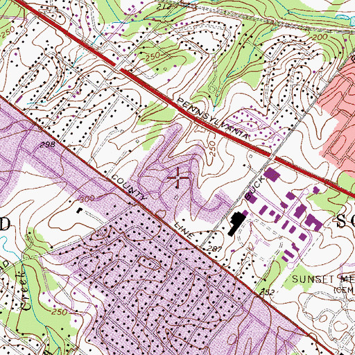 Topographic Map of Hamptontowne, PA