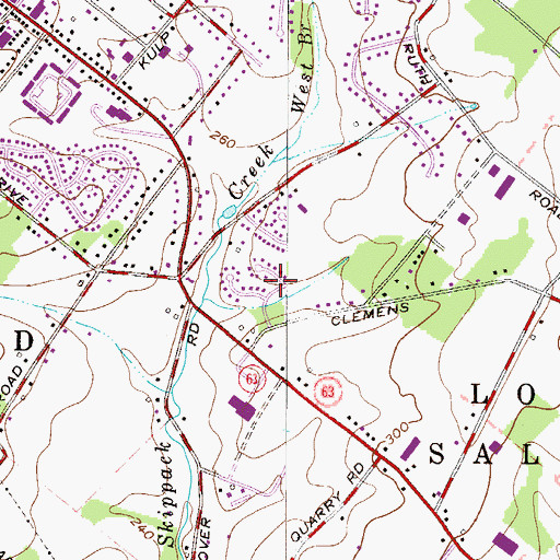 Topographic Map of Harley Glen, PA