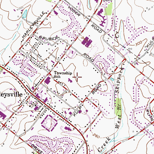 Topographic Map of Harleysville Community Center Park, PA
