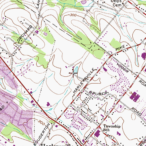 Topographic Map of Harleysville Homestead, PA