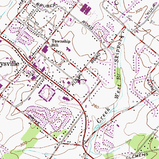Topographic Map of Harleysville Community Fire Company - Station 89, PA