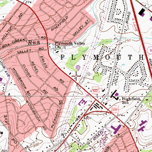 Topographic Map of Harmonville Fire Company 1 Substation 44 - B, PA