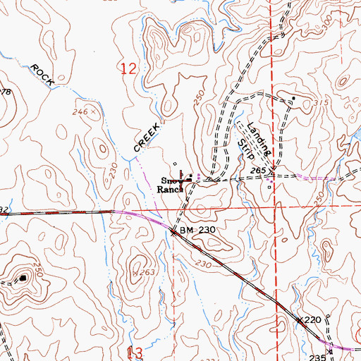 Topographic Map of Snow Ranch, CA