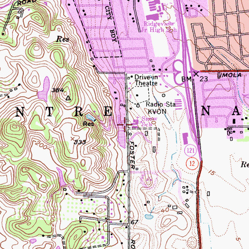 Topographic Map of Irene M Snow Elementary School, CA