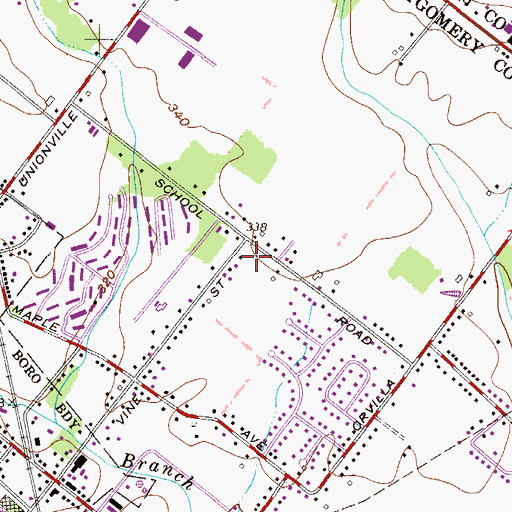 Topographic Map of Hatfield Township Hall, PA