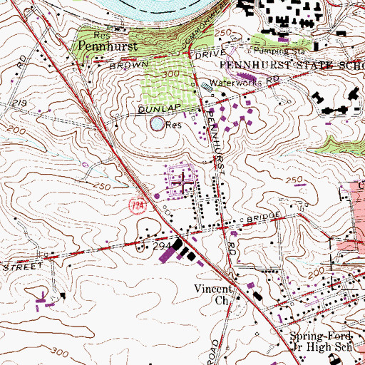 Topographic Map of Haverfield, PA