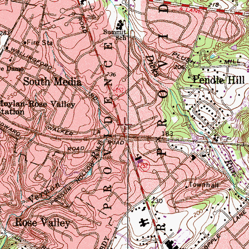Topographic Map of Helen Kate Furness Library, PA