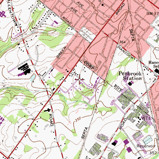 Topographic Map of Helen Marie Court, PA