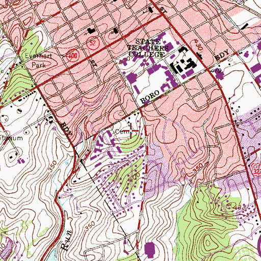 Topographic Map of Rosedale Friends Cemetery, PA