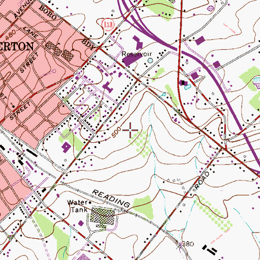 Topographic Map of Hidden Springs Mobile Home Park, PA