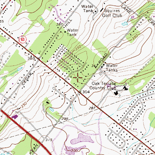 Topographic Map of Hideaway Hills Park, PA