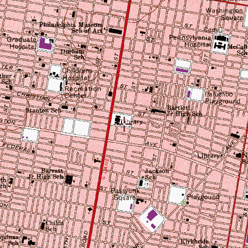 Topographic Map of High School for the Creative and Performing Arts, PA